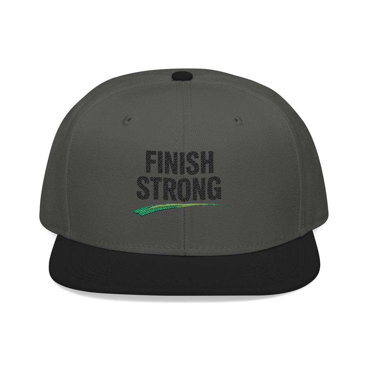 "Finish Strong" Embroidered Snapback No LMTS Cap