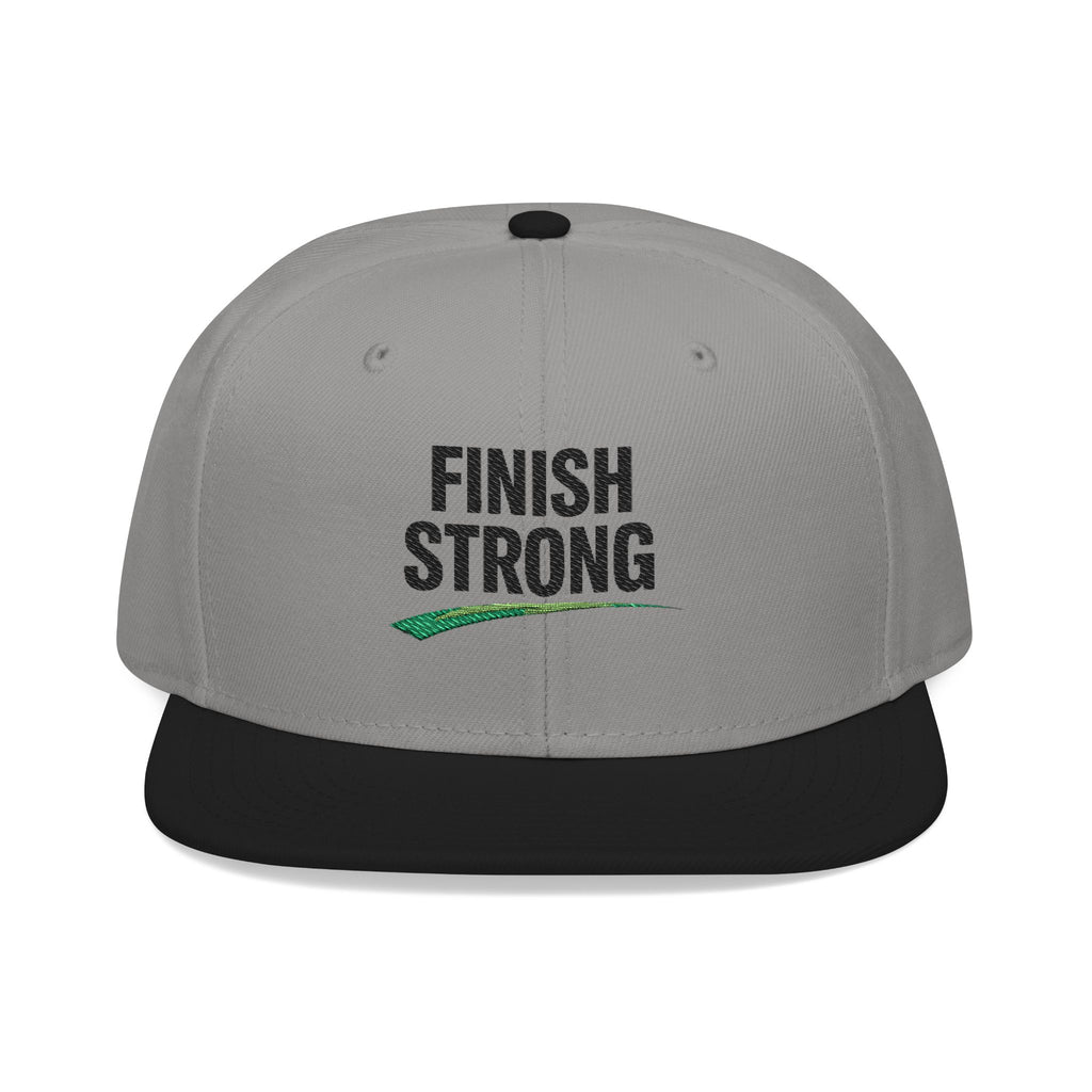"Finish Strong" Embroidered Snapback No LMTS Cap