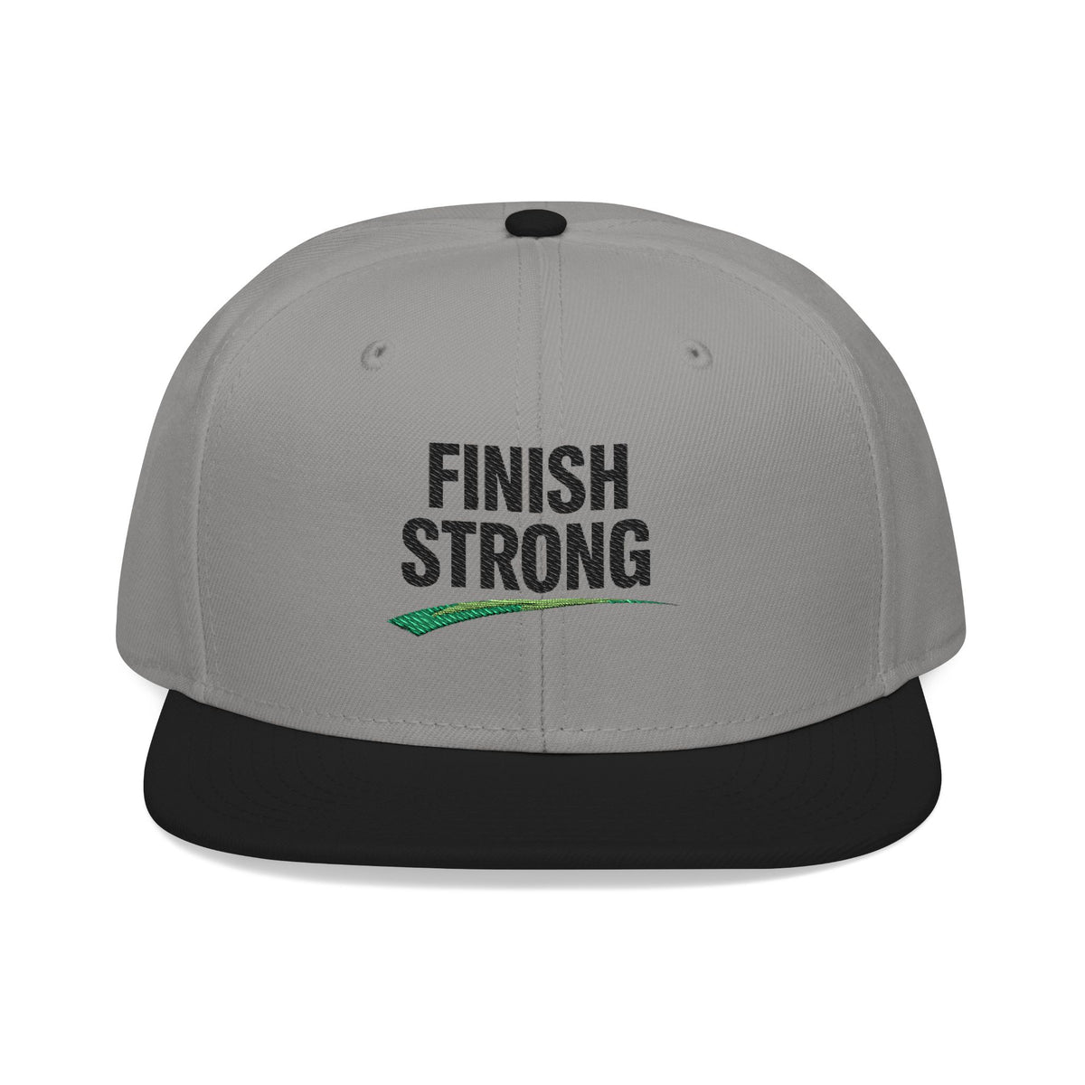 "Finish Strong" Embroidered Snapback No LMTS Cap