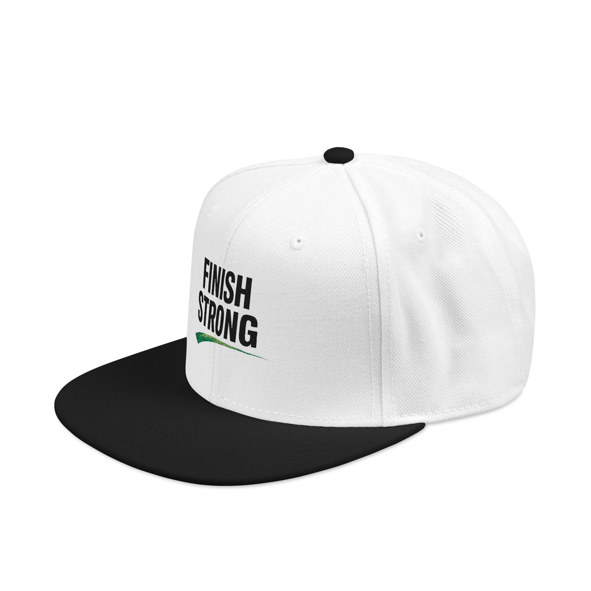 "Finish Strong" Embroidered Snapback No LMTS Cap