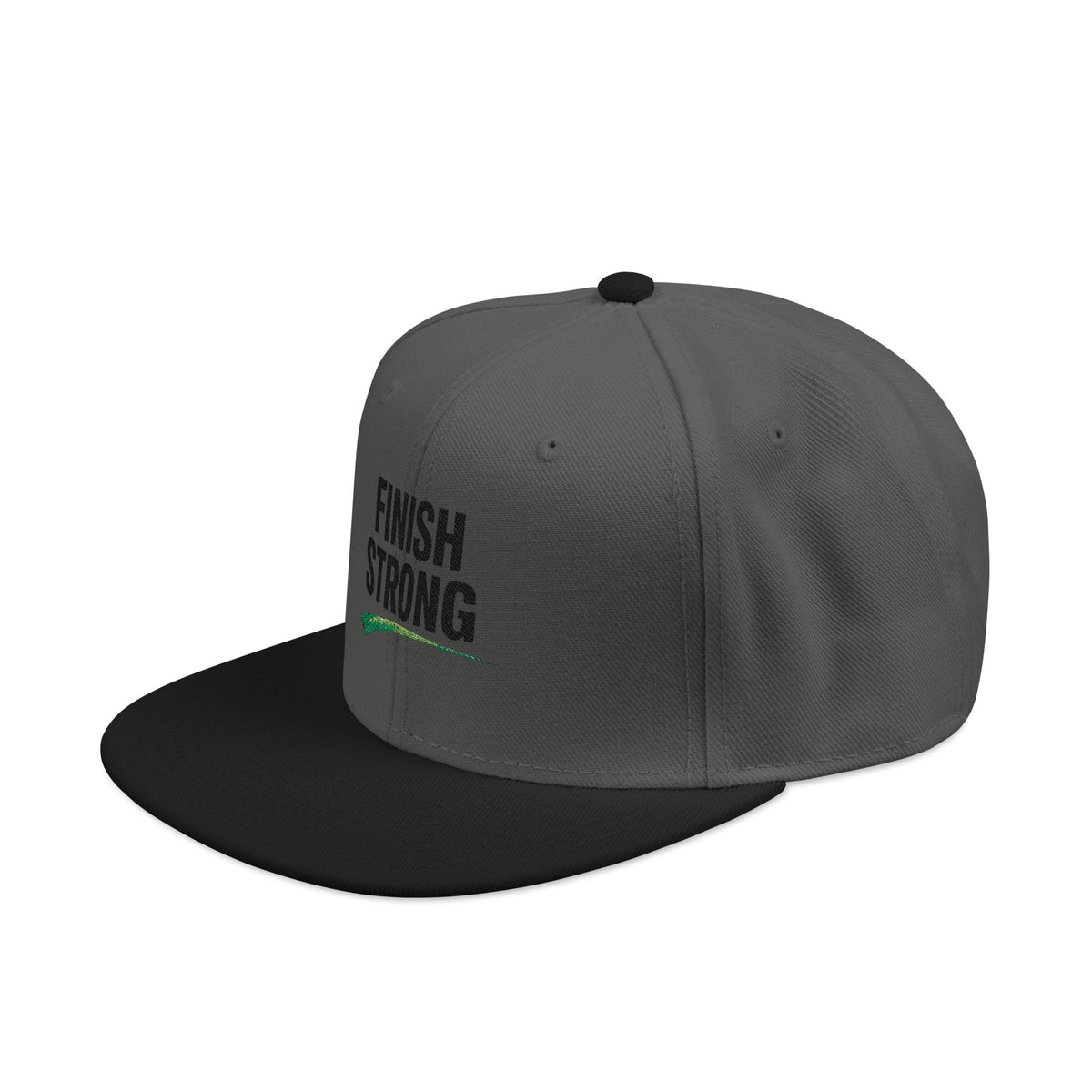 "Finish Strong" Embroidered Snapback No LMTS Cap