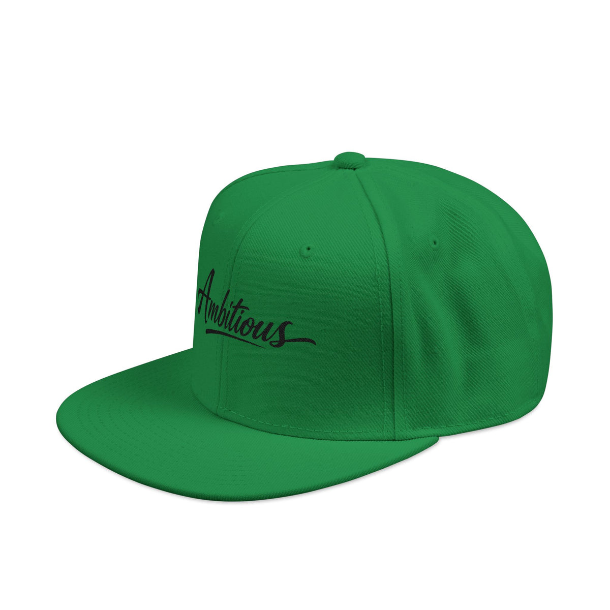 "Ambitious" Embroidered Flat Brim Snapback NO LMTS Cap
