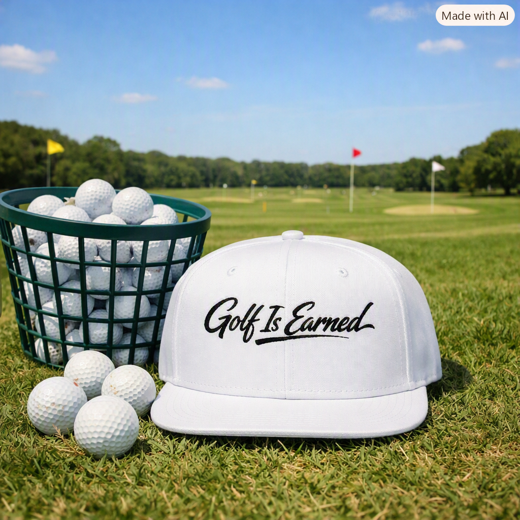 "Golf Is Earned" Embroidered Golf Cap