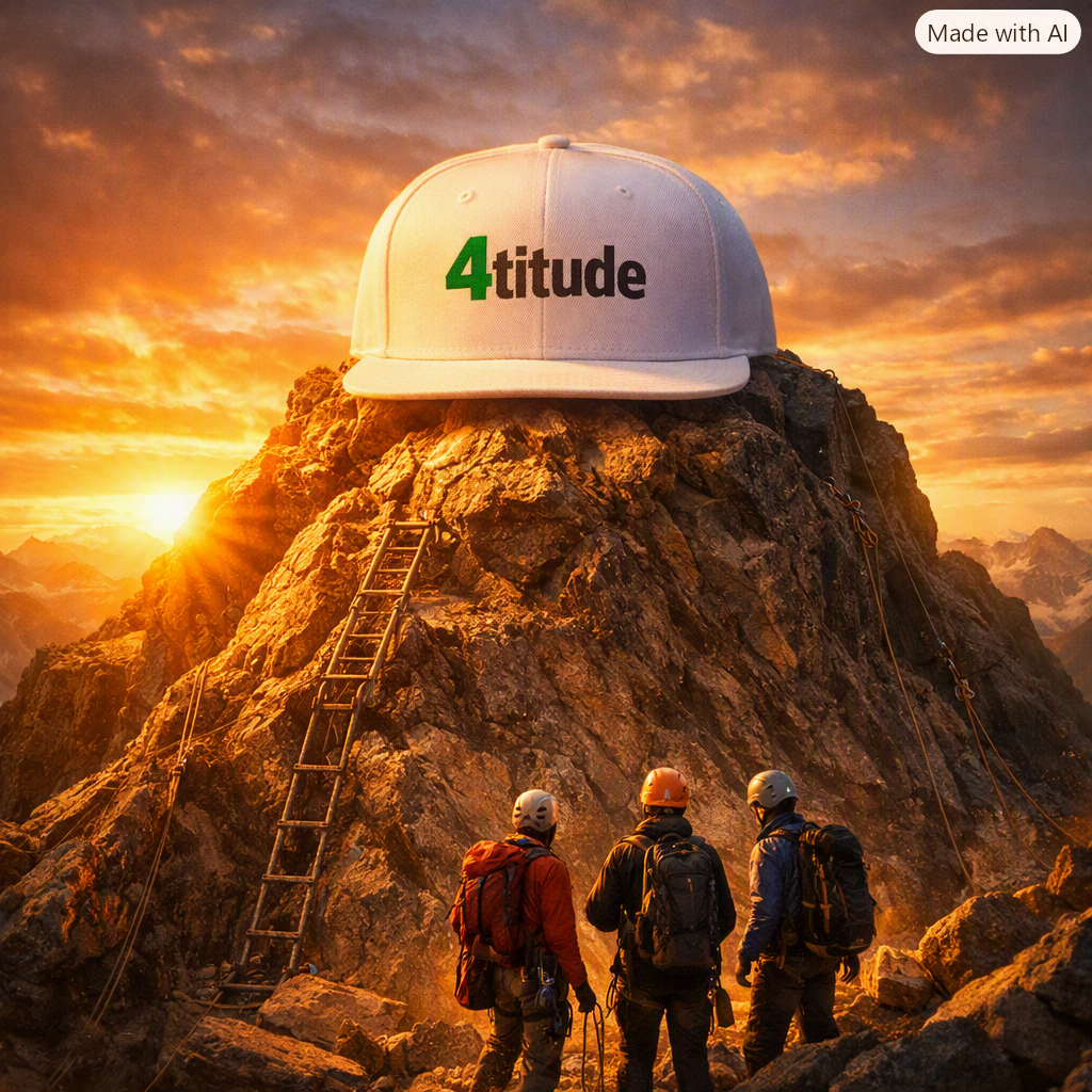 "4titude" Embroidered Classic Green Accent Cap — with "NL" Back Logo