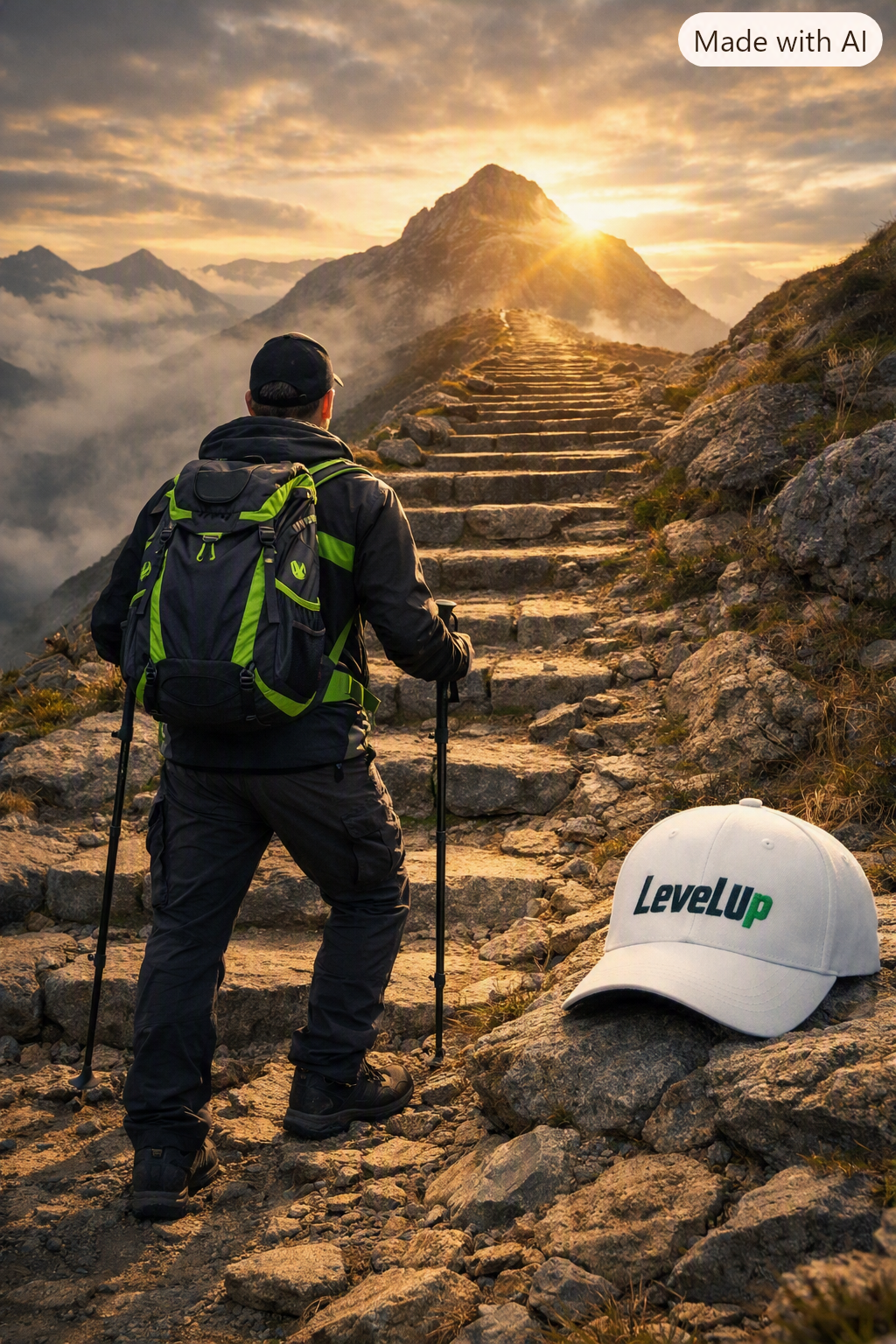 "LevelUp" Classic Embroidered NO LMTS Cap - with NL Accent