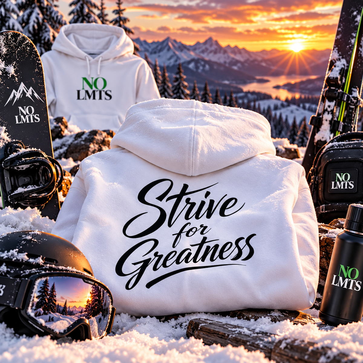 Strive For Greatness NO LMTS Unisex Heavyweight Hooded Sweatshirt