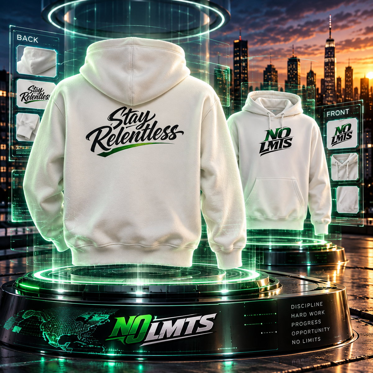 Stay Relentless NO LMTS Unisex Heavyweight Hooded Sweatshirt