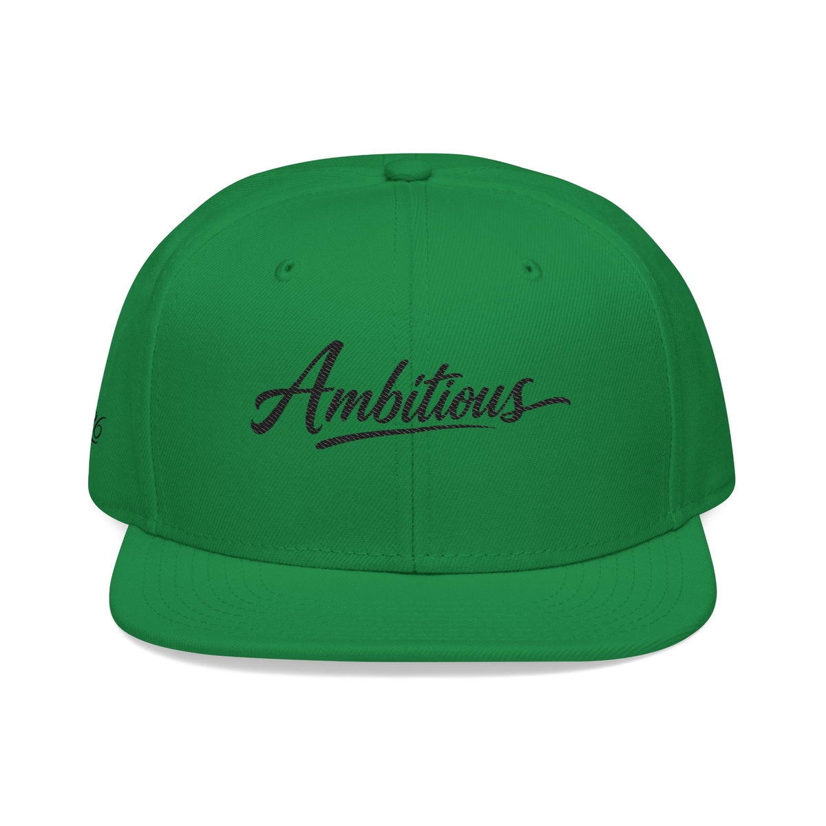 "Ambitious" Embroidered Flat Brim Snapback NO LMTS Cap