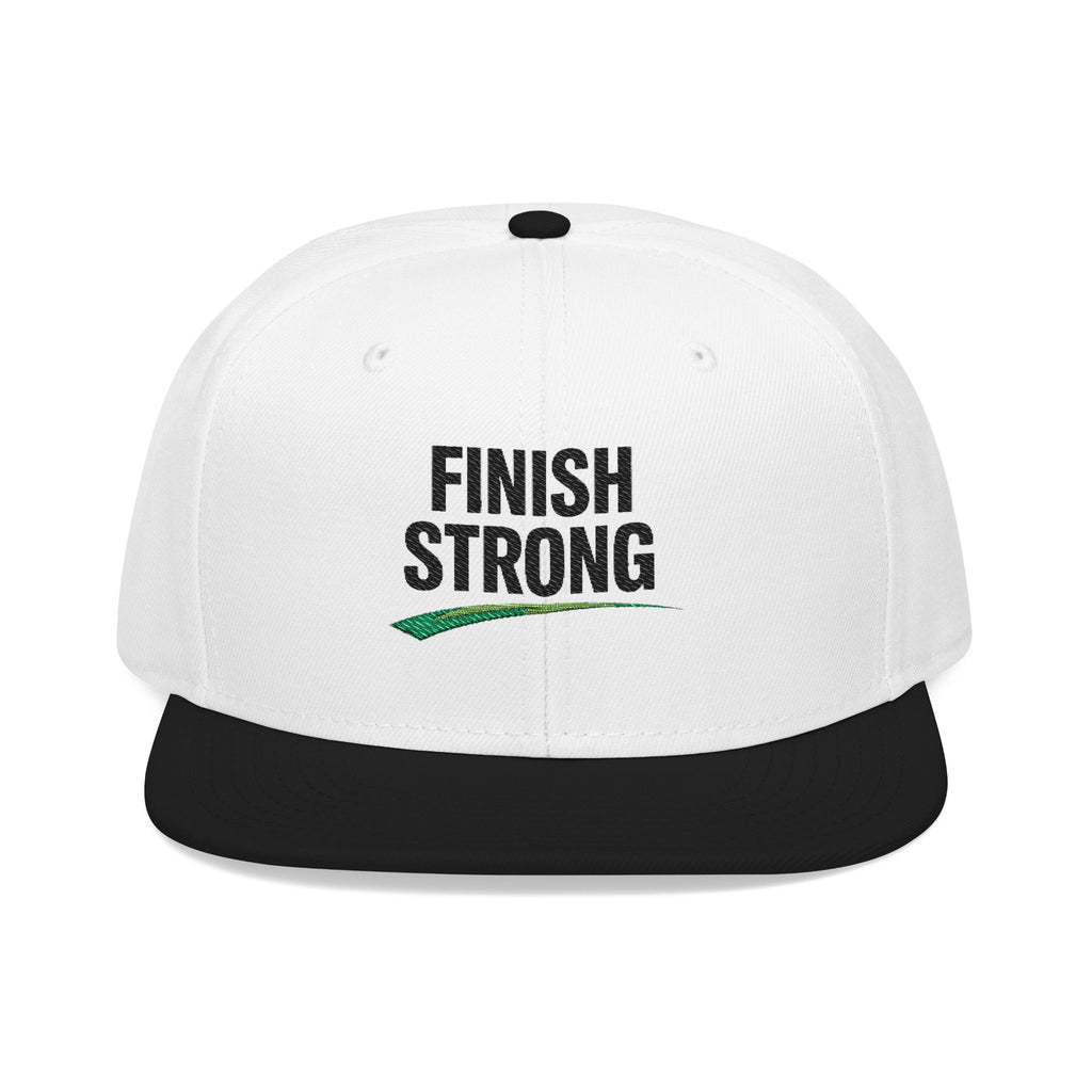 "Finish Strong" Embroidered Snapback No LMTS Cap