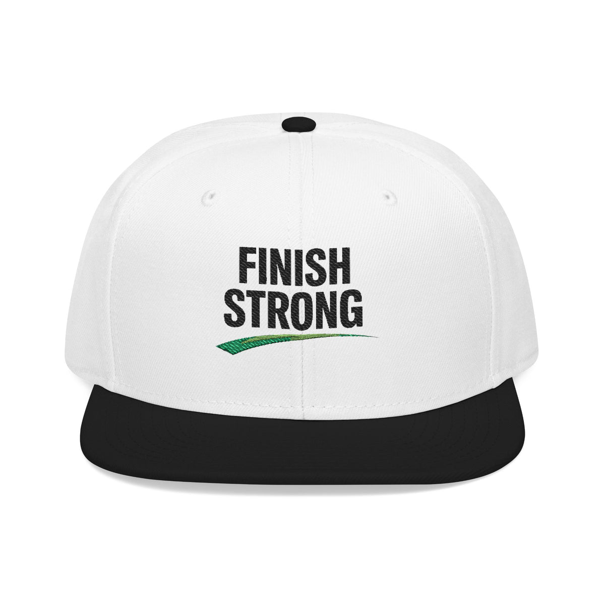 "Finish Strong" Embroidered Snapback No LMTS Cap