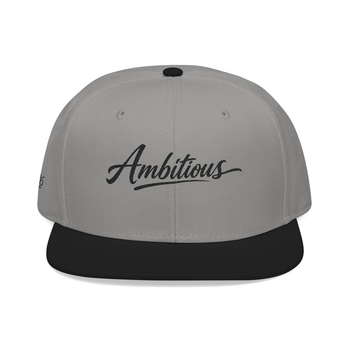 "Ambitious" Embroidered Flat Brim Snapback NO LMTS Cap