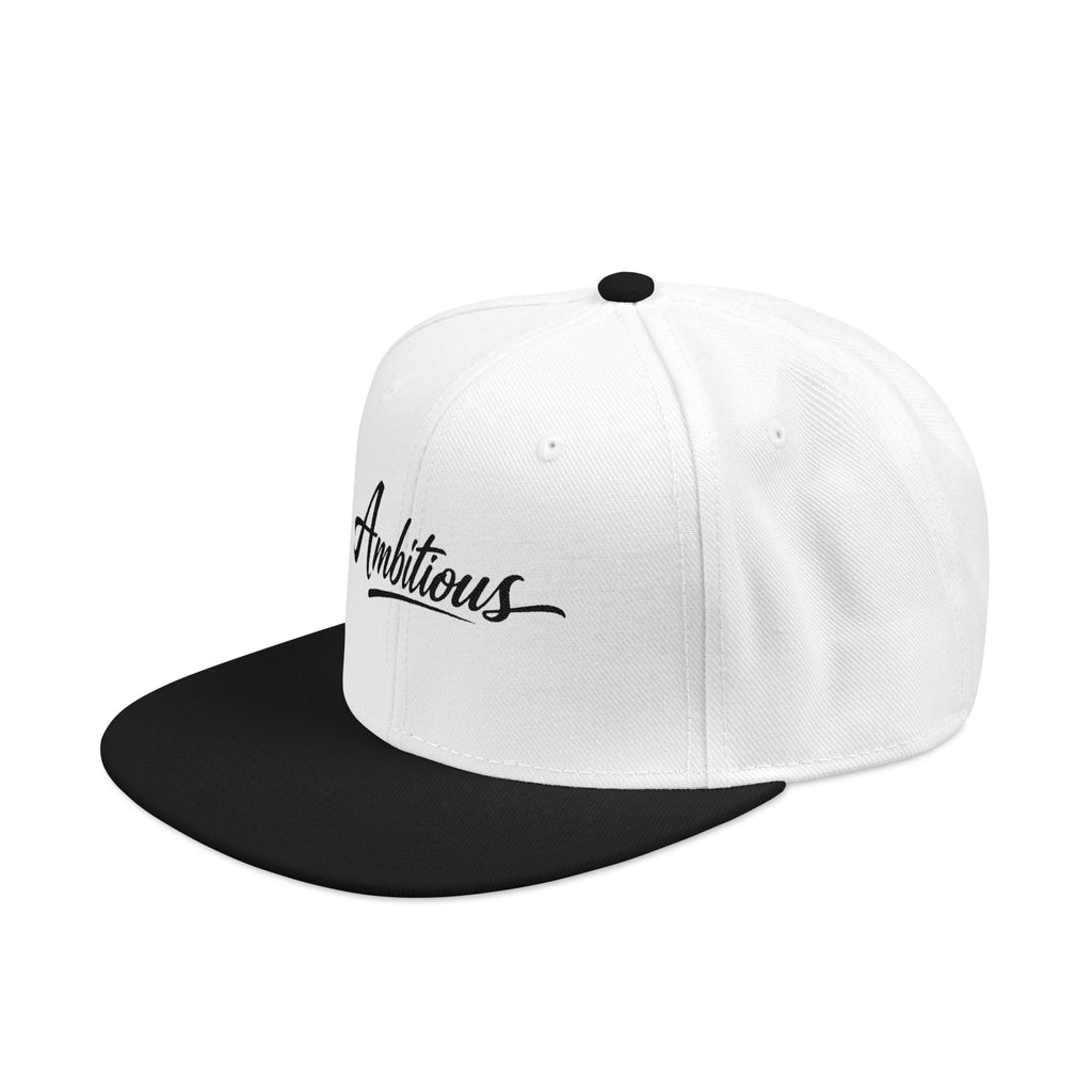 "Ambitious" Embroidered Flat Brim Snapback NO LMTS Cap