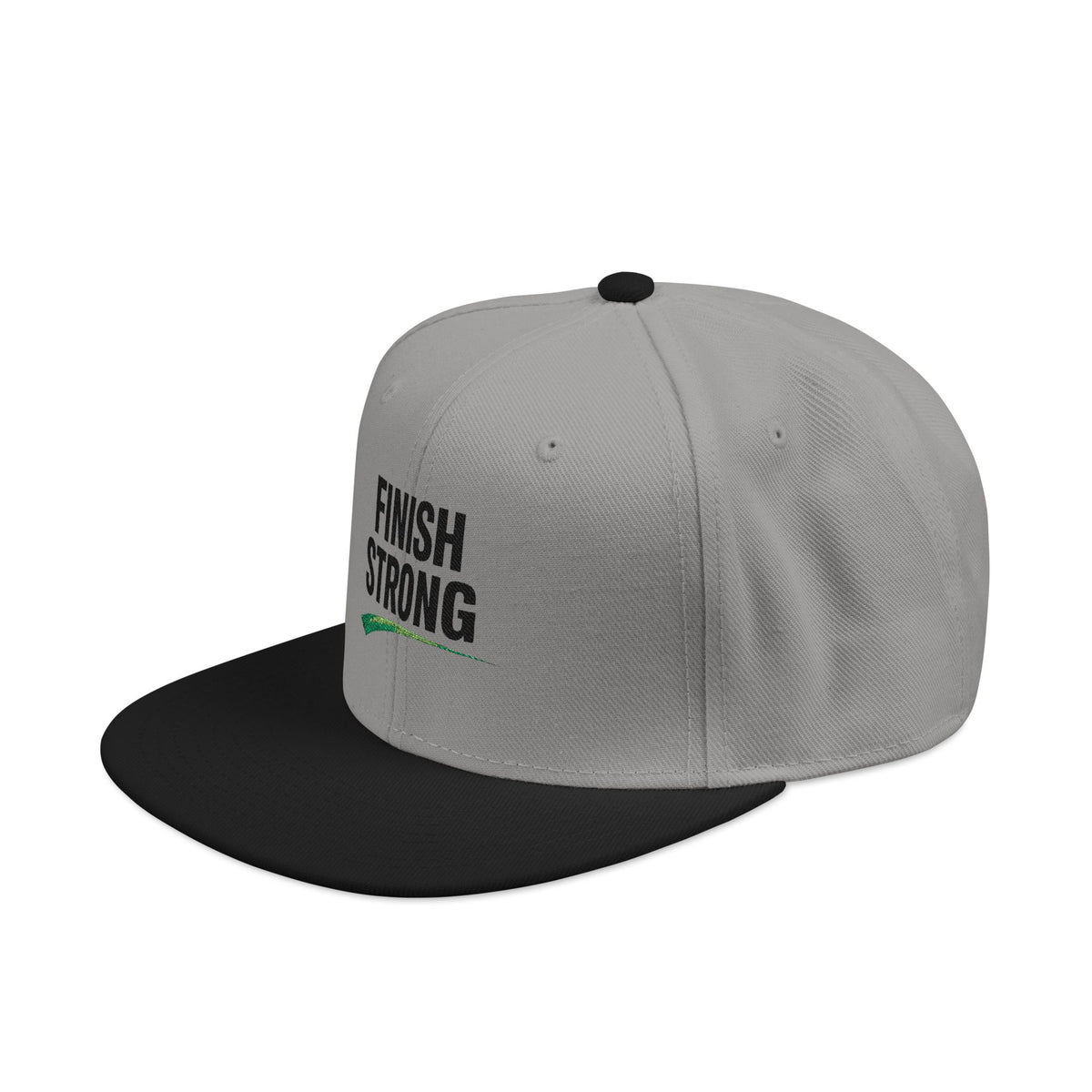 "Finish Strong" Embroidered Snapback No LMTS Cap
