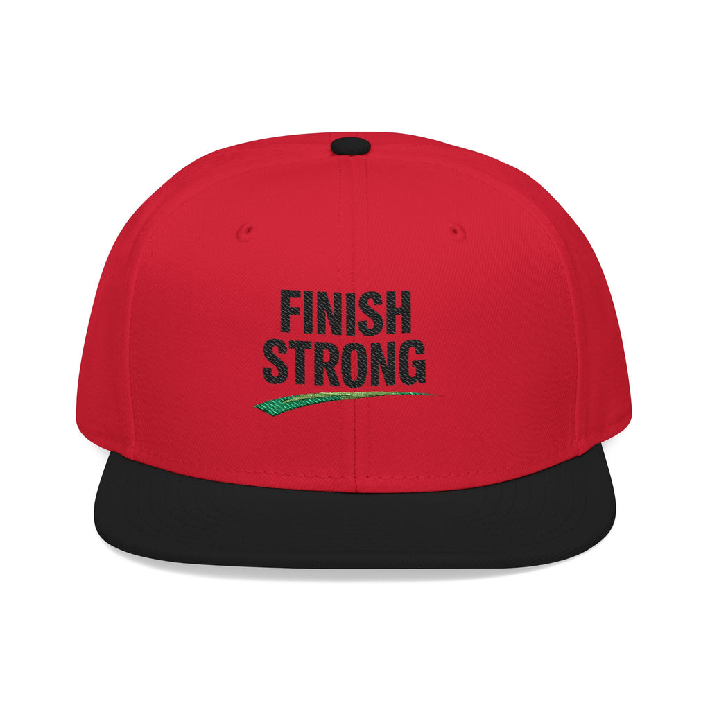"Finish Strong" Embroidered Snapback No LMTS Cap