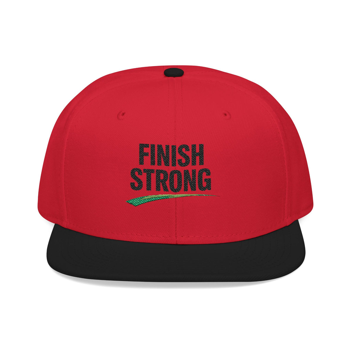 "Finish Strong" Embroidered Snapback No LMTS Cap